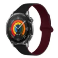 Smartwatch met lychee textuur magnetische siliconen band, zwart en rood variant ontwerp. - Zwart en Wijnrood