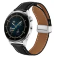 Correa de reloj de cuero de repuesto con cierre magnético para smartwatches elegante diseño. - Hebilla Plateada 20MM / Negro