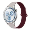 Litchi patroon magnetische siliconen horlogeband, comfortabele zachte band compatibel smartwatch. - Sterrenlicht & wijnrood