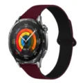 Vervangende siliconen horlogeband met litchi patroon en magnetisch ontwerp voor smartwatch - Wijnrood en Zwart