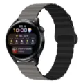 Λουράκι ρολογιού σιλικόνης μαγνητικό για smartwatch, άνετο δίχρωμο λουράκι αντικατάστασης. - 20mm / 44# Γκρι με Μαύρο