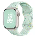 Bracelet de montre en silicone confettis avec trous respirants, souple et compatible smartwatches. - Menthe Pâle