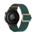 Vervangende nylon horlogeband met metalen gesp compatibel met smartwatch, elastische groen band. - Donkergroen