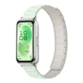 Silikon magnetisches Uhrenarmband Ersatz für Huawei Band 11 Pro, bequemes grünes Band. - Hellminze mit Polarstern