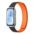 Silikon Magnet Uhrenarmband Detail, Schwarz und Orange Farbe, langlebiges Ersatzarmband. - Schwarz & Orange