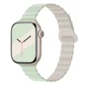 Magnetisches Silikon Uhrenarmband Ersatz für Apple Watch, weiches Band in Mintgrün. - 38/40/41/10-12 Gen 42MM Universal / Helle Minze & Sternenlicht