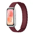 Ersatz Silikon Magnet Uhrenarmband mit Drei-Perlen Muster für Smart Fitness Armband. - Burgunderrot