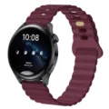 Correa de reloj magnética de silicona en rojo vino, compatible con smartwatches. - Burdeos