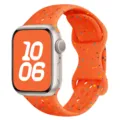 Bracelet de rechange en silicone moucheté coloré avec trous respirants pour Apple Watch. - Orange Vif