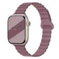 Ersatz Silikon magnetisches Uhrenarmband kompatibel mit Apple Watch, bequemes Wellendesign. - 38/40/41/10-12 Gen 42MM Universal / Rauchviolett