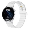 White silicone magnetic wave watch strap replacement for smart watch sports accessories - 20mm / White
