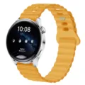 Replacement orange silicone watch band, sport strap compatible with smartwatches. - 20mm / Yellow