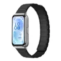Schwarzes Silikon magnetisches Uhrenarmband Ersatzarmband kompatibel mit Fitness-Tracker. - Schwarz