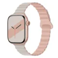 Silikon Magnetisches Uhrenarmband für Apple Watch Roségold Zweifarbig Armband Accessoire - 38/40/41/10-12 Gen 42MM Universal / Sternenlicht mit Rosa Sand
