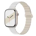 Silikon Magnet Ersatzarmband Kompatibel mit Apple Watch Serie in elegantem Weiss - 38/40/41/10-12 Gen 42MM Universal / Weiß Antikweiß