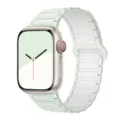 Mint green silicone braided watch strap compatible with Apple Watch Ultra SE Series. - Gen 2 Triple Bead Silicone Magnetic