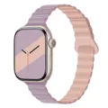 Silikon Magnet Uhrenarmband für Apple Watch, rosa und lila Farbvariante, stilvoll & sicher. - 38/40/41/10-12 Gen 42MM Universal / Hellviolett & Rosésand
