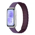 Lila magnetisches Silikon-Uhrenarmband mit silbernem Anschluss passend für Smartwatch. - Neue Pflaume mit Beerenlila