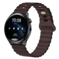 Correa de repuesto de silicona con elegante diseño de hebilla flash para smartwatch, marrón. - Café