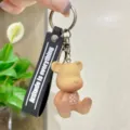 Kreativer Harz Bär Schlüsselanhänger süßer Taschen Anhänger Autotür Schlüsselring Deko - Khaki