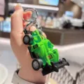 Cool green alloy racing car model keychain, stylish F1 style bag pendant gift for car fans. - Mixed 4 Colors / Green