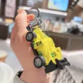 Creative alloy racing car keychain, toy keyring pendant for keys, bags, and backpacks. - Mixed 4 Colors / Yellow