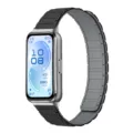 Silikon magnetisches Uhrenarmband Ersatzband mit Drei-Perlen-Design für Fitness-Tracker. - Schwarz und Grau