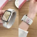 Replacement nylon loop watch band compatible with Apple watch, cute cake rabbit woven patch. - 44/45/46/49MM Universal / Official Starlight (Cake)