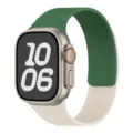 Contrast color litchi pattern magnetic silicone watch strap compatible with Apple Watch Ultra. - 38/40/41/42mm Universal / Alfalfa & Starlight