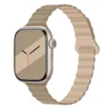 Silikon Magnet Uhrenarmband kompatibel mit Apple Watch, weiches Wellendesign, beiges Band. - 38/40/41/10-12 Gen 42MM Universal / Walnuss Milchtee