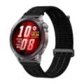 Schwarzes Nylon Uhrenarmband als Ersatzarmband kompatibel mit Huawei Smartwatch. - Schwarz