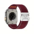 Λεπτομέρεια κόκκινου υφασμένου λουριού ρολογιού από νάιλον με μεταλλική αγκράφα. - 38/40/41/Gen 10 42mm Universal / Μπορντό