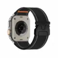 Schwarzes reflektierendes Nylon geflochtenes Uhrenarmband mit Schnalle und Sportuhr Gehäuse. - 38/40/41/Gen 10 42mm Universal / Schwarz