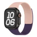 Replacement silicone strap for Apple Watch Ultra 10 S12 SE3, stylish dual-color magnetic sport band. - 38/40/41/42mm Universal / Pink Sand and New Plum