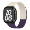 Silicone Magnetic Watch Band Strap Compatible for Apple Watch Ultra S10 S12 Color Block - 38/40/41/42mm Universal / Starlight & New Plum