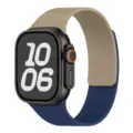 Silicone magnetic watch strap compatible with Apple Watch Ultra series, two-tone design. - 38/40/41/42mm Universal / Stone & Midnight Blue