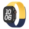 Color-blocking lychee texture magnetic silicone watch band compatible with smartwatches. - 38/40/41/42mm Universal / Sunny & Midnight Blue