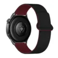 Magnetic silicone watch strap replacement, dual color black and red texture for smart watch. - 18mm / Black and Burgundy