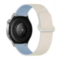Silicone Magnetic Replacement Watch Strap Beige Textured Design with Light Blue Lining - 18mm / Antique White and Mist Blue
