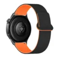 Magnetic silicone watch strap replacement band compatible with smartwatches, black and orange. - 18mm / Black & Orange