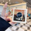 Mini music player keychain retro vinyl record pendant creative decorative accessory bag charm - Yellow