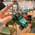 Portachiavi in miniatura in lega modello auto jeep fuoristrada accessorio ciondolo borsa - Verde