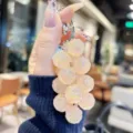 Acrylic shiny fruit cluster bag pendant cute keychain mobile phone charm accessories - Transparent Pineapple String - Light Coffee