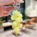 Creative colorful rose grape cluster keychain, stylish solid beads charm for bags and keys. - Colorful Rose String - Yellow