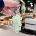 Acrylic Rose Flower Cluster Keychain Cute Bag Charm Car Key Ring Aesthetic Accessory - Transparent Rose String - Light Yellow