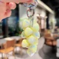 Iridescent crystal heart bead keychain, stunning shiny bag charm accessory pendant detail. - Colorful Heart String - Yellow