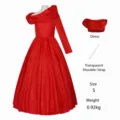 Red off-shoulder long sleeve dress cosplay stage performance costume for women size S. - XS / Dresses / Miranda Red Dress