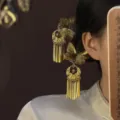 Chinese style gold butterfly tassel hairpin elegant retro hair accessory for women updo styling - 1 Pair / Gold
