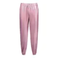 Shiny holographic pink pants for women, loose streetwear casual joggers with elastic waist. - Phantom Pink