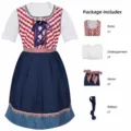 Παραδοσιακή γερμανική στολή cosplay σερβιτόρας μπύρας με φόρεμα, ποδιά και κορδέλα. - XS / Mple Karote Forema Mpyras